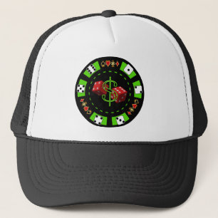 DOLLARS AND DICE POKER CHIP TRUCKER HAT