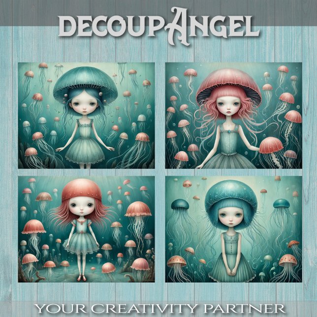 Dolls in Waterworld - Decoupage -  Tissue Paper (Creator Uploaded)