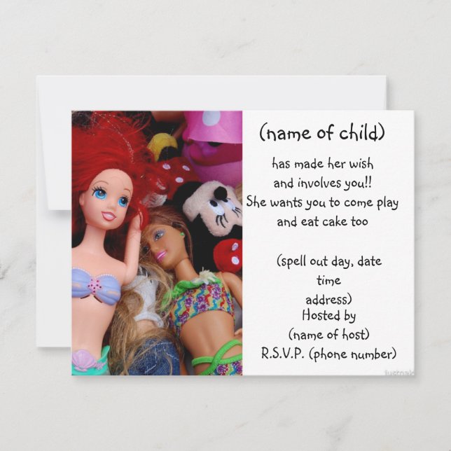 dolls party invite (Front)