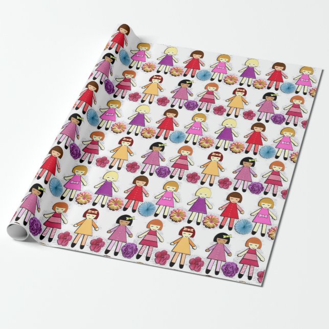Dolls Wrapping Paper (Unrolled)