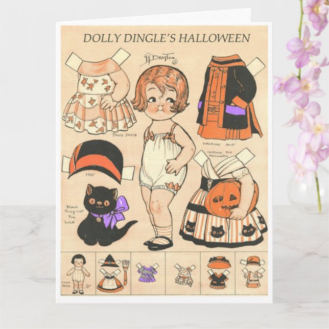 Dolly Dangle's Halloween🦇 Reproduction Paper Doll Card (Orchid)