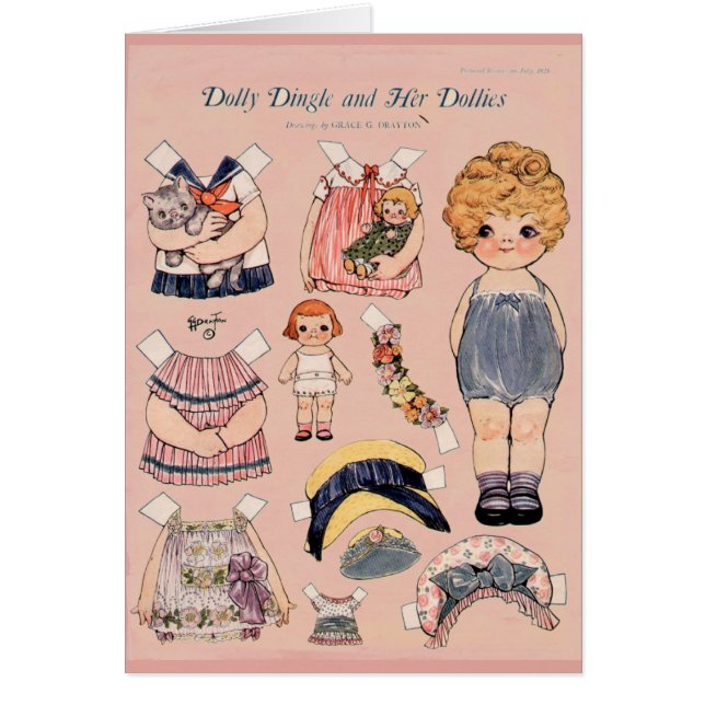 Dolly Dingle and her Dollies Paper Doll Card (Front)