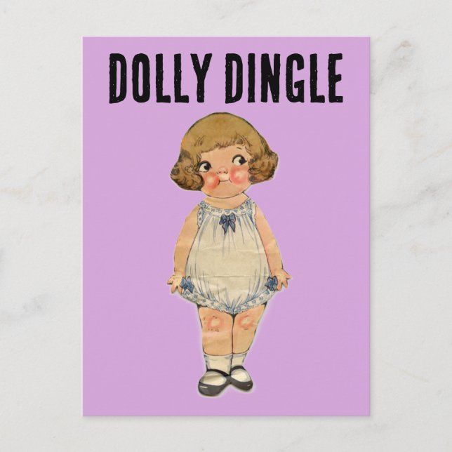 DOLLY DINGLE PAPER DOLL POSTCARD (Front)