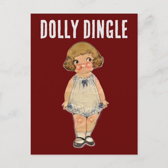 DOLLY DINGLE PAPER DOLL POSTCARD (Front)