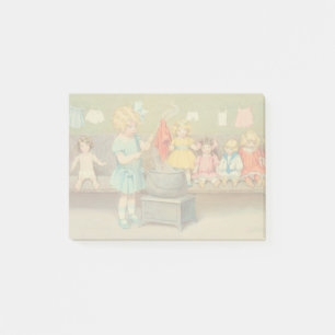 Dolly Laundry Girl Vintage Playing Dolls Cute Post-it Notes