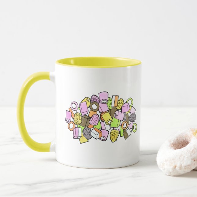 Dolly Mixture UK British Fondant Confection Candy Mug (With Donut)