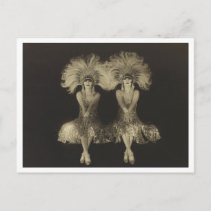 Dolly Sisters Vintage Reproduction Restored Postcard