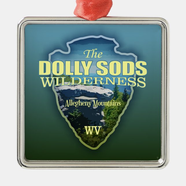 Dolly Sods WA (arrowhead) Metal Tree Decoration (Front)