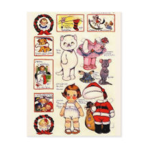 DollyDingle Kitty Paper Dolls Vintage Christmas