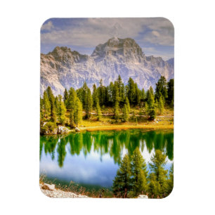 Dolomite Mountains and Lake Stunning Landscape Magnet