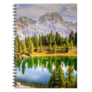 Dolomite Mountains and Lake Stunning Landscape Notebook