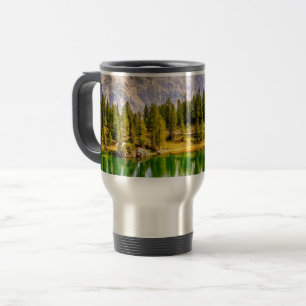 Dolomite Mountains and Lake Stunning Landscape Travel Mug