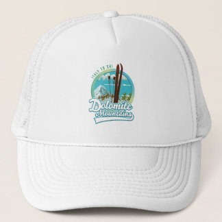 Dolomite mountains Italy ski logo  Trucker Hat