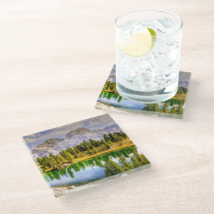Dolomite Mountains Stunning View Glass Coaster