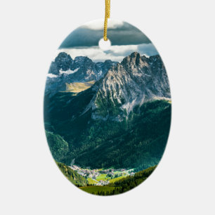 Dolomites alps,Italy Ceramic Tree Decoration