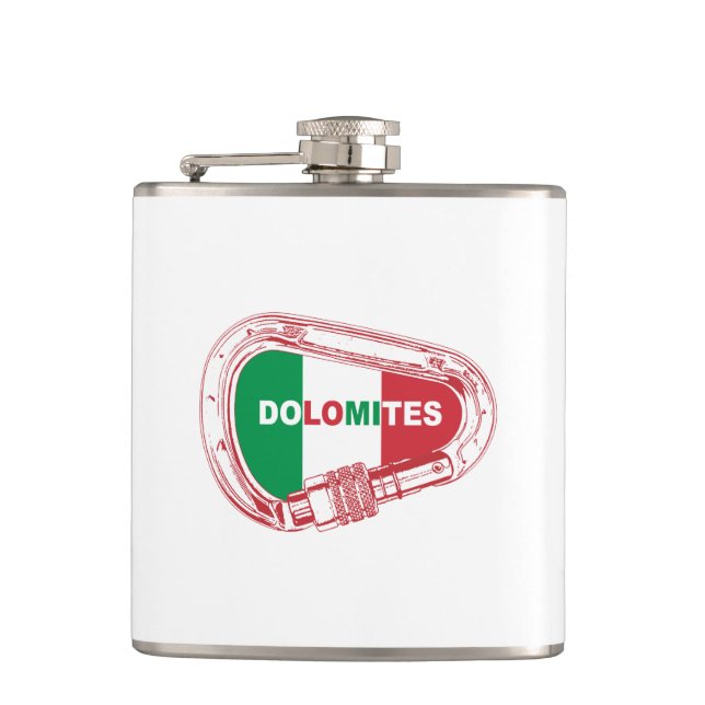 Dolomites Climbing Carabiner Hip Flask (Front)