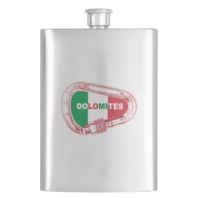 Dolomites Climbing Carabiner Hip Flask (Front)