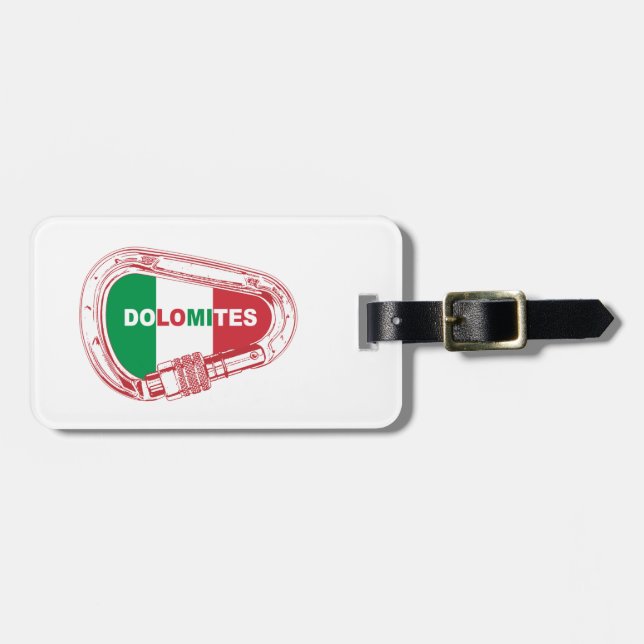 Dolomites Climbing Carabiner Luggage Tag (Front Horizontal)