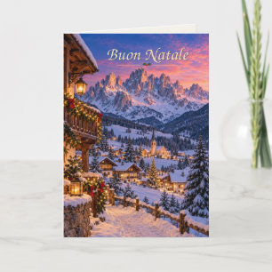 Dolomites Italy Buon Natale Holiday Card