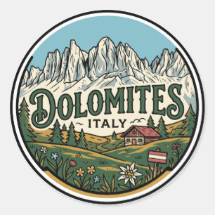 Dolomites Italy Classic Round Sticker