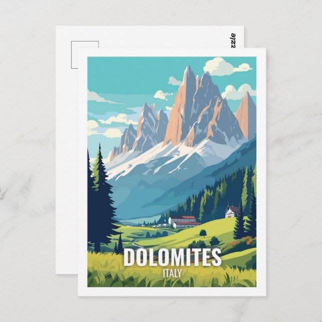 Dolomites Italy Famous Travel Places Postcard (Front/Back)