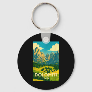 Dolomites italy hiking and skiing landscape artwor key ring