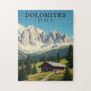 Dolomites Italy Illustration Travel Puzzle