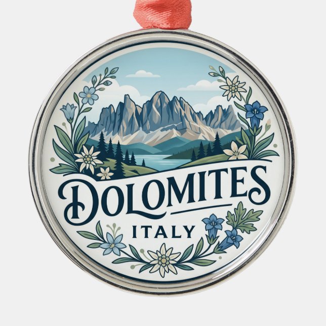 Dolomites Italy Metal Tree Decoration (Front)