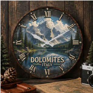 Dolomites Italy Mountain Large Clock