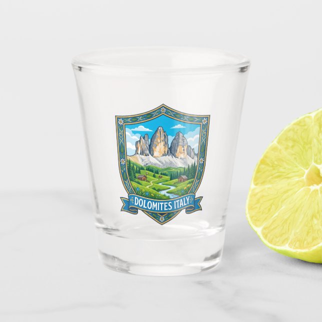 Dolomites Italy Shot Glass (Front)