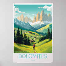 Dolomites Italy Travel Poster