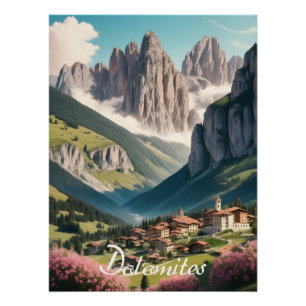 Dolomites Italy Travel Poster
