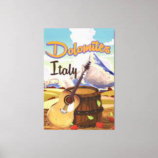 Dolomites Italy travel poster Canvas Print
