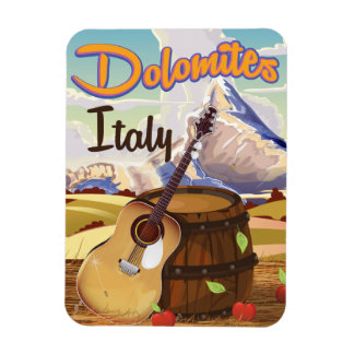 Dolomites Italy travel poster Magnet