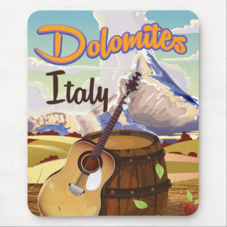 Dolomites Italy travel poster Mouse Mat