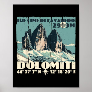 Dolomites Italy Tre Cime Di Lavaredo Drei Zinnen H Poster