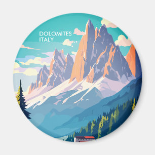 Dolomites Italy Vintage Travel Magnet