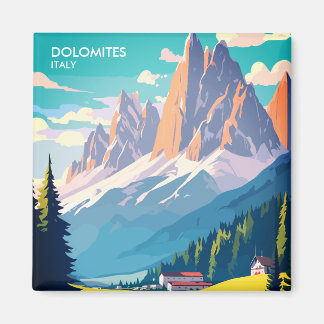 Dolomites Italy Vintage Travel Magnet