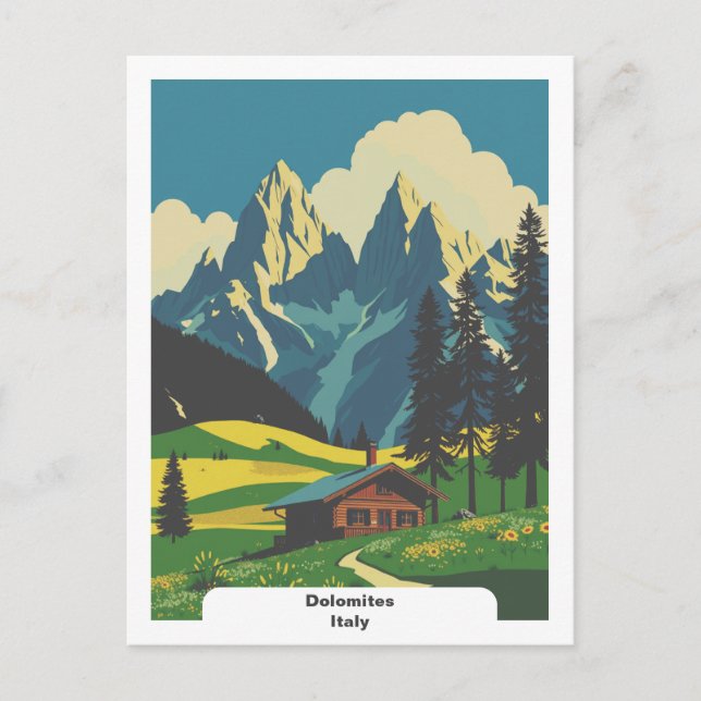 Dolomites, Italy Vintage Travel Postcard (Front)