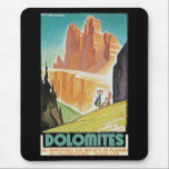 Dolomites Mouse Mat<br><div class="desc">Vintage French travel poster promoting tourism in the Italian Dolomites.</div>
