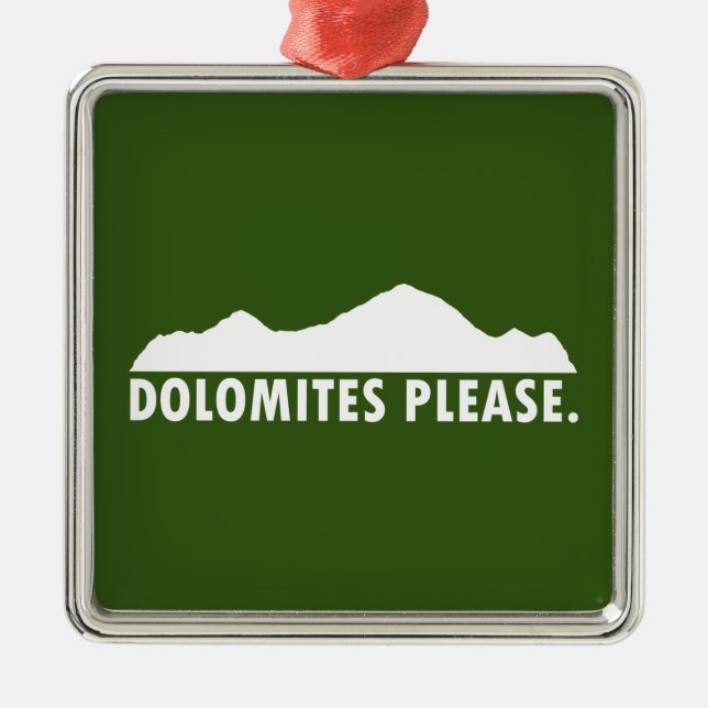 Dolomites Please Metal Tree Decoration (Front)