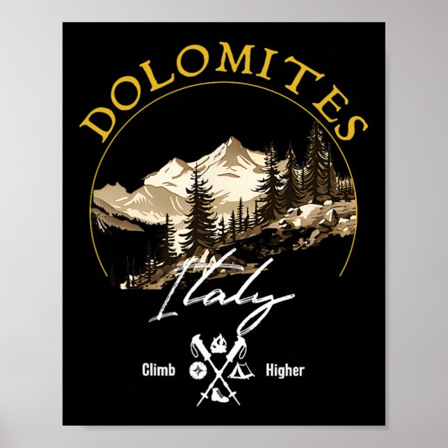 Dolomites Retro Vintage Apparel - Dolomites Souven Poster (Front)