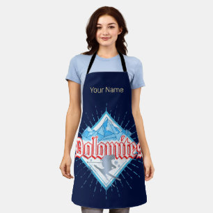 Dolomites South Tirol Retro Skier Vintage Ski Apron