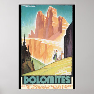 Dolomites Vintage Travel Poster