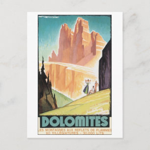 Dolomites Vintage Travel Poster Postcard