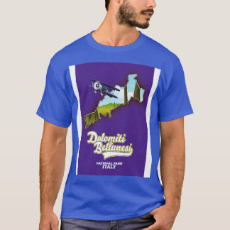 Dolomiti Bellunesi Italy National Park Map T-Shirt