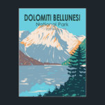 Dolomiti Bellunesi National Park Italy Vintage Postcard<br><div class="desc">Dolomiti Bellunesi vector artwork design. It is a national park in the province of Belluno,  Veneto,  in the northern Italy.</div>
