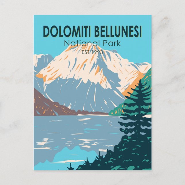 Dolomiti Bellunesi National Park Italy Vintage Postcard (Front)