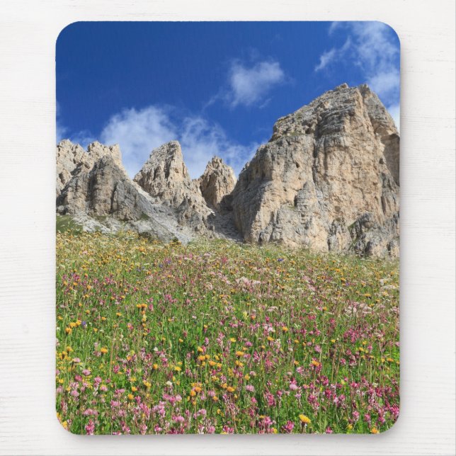 Dolomiti - flowered meadow mouse mat (Front)