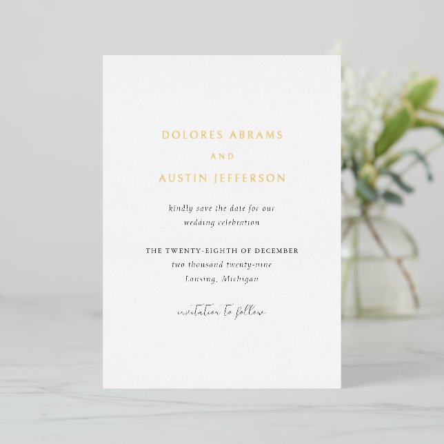 Dolores Classic Elegant Wedding Save the Date (Standing Front)